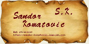 Šandor Komatović vizit kartica